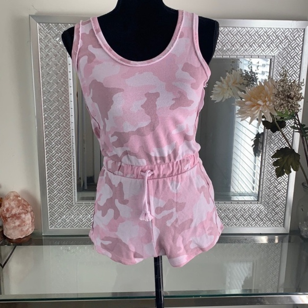 Pink Rose Camouflage Romper